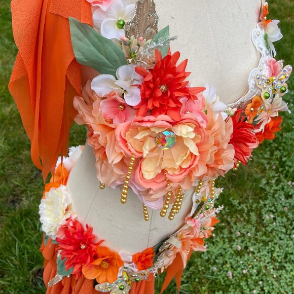 Dreamy Peach Fairy Top and Skirt Monokini Costume - Picture 3 of 5